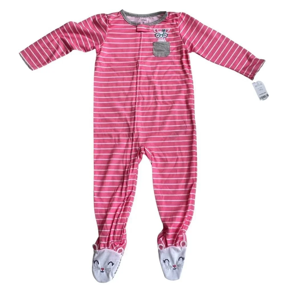 Carters Pink Stripe Bunny Onesie, 3T